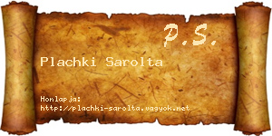 Plachki Sarolta névjegykártya